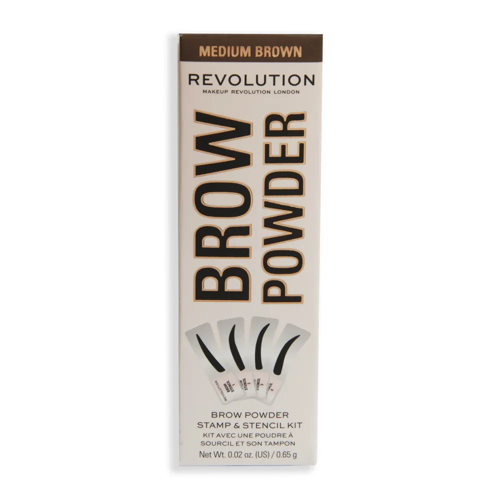 Revolution Beauty Makeup Revolution Brow Powder Stamp & Stencil Kit Medium Brown^ Brow Pomade|Brow Kit