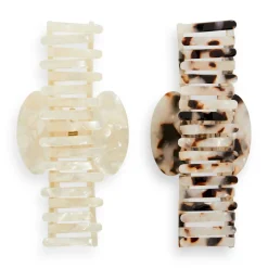 Revolution Beauty Revolution Haircare Acetate Claw Clip Tortoiseshell/ Ivory 2 Pack^ Hair Accessories