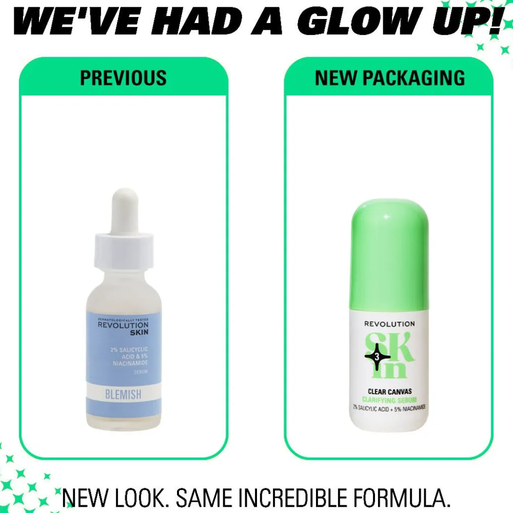Revolution Beauty Revolution Skin Clear Canvas 5% Niacinamide & 2% Salicylic Acid Clarifying Serum 30ml^ Niacinamide|Dark Spots & Hyperpigmentation