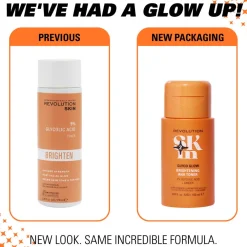 Revolution Beauty Revolution Skin Glyco Glow 5% Glycolic Acid & Ginger Brightening AHA Toner 150ml^ Dark Spots & Hyperpigmentation|Blackheads
